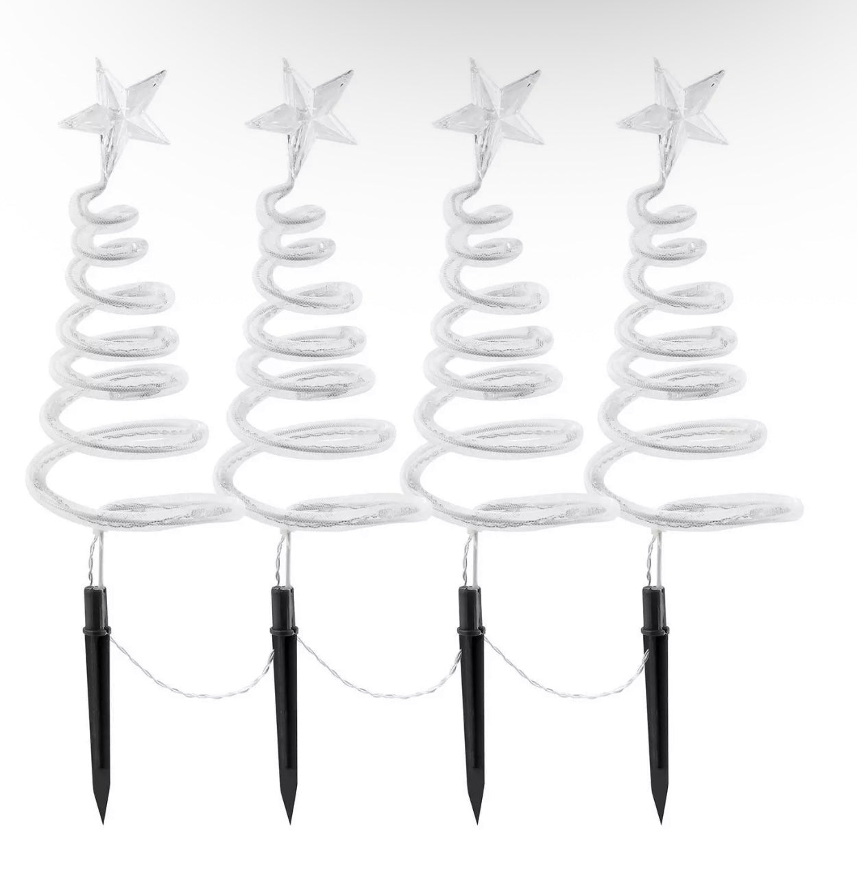 4x LED Spiral Christmas Tree Pathway Lights
