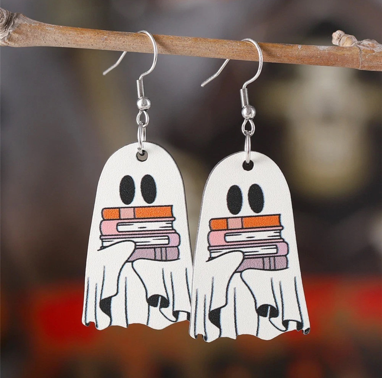 Ghost Book Lover Earrings