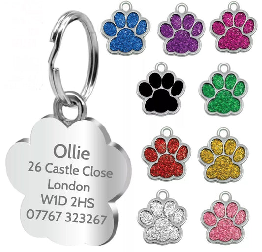 Personalised Paw Print Pet Tag