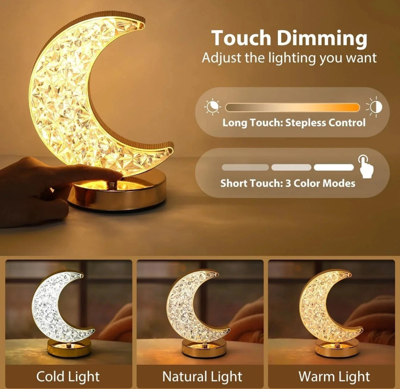 Crystal Moon Table Lamp