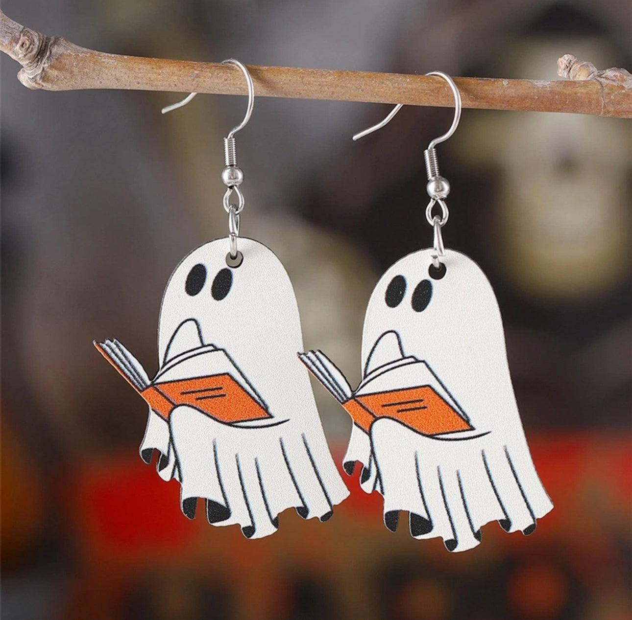 Ghost Book Lover Earrings