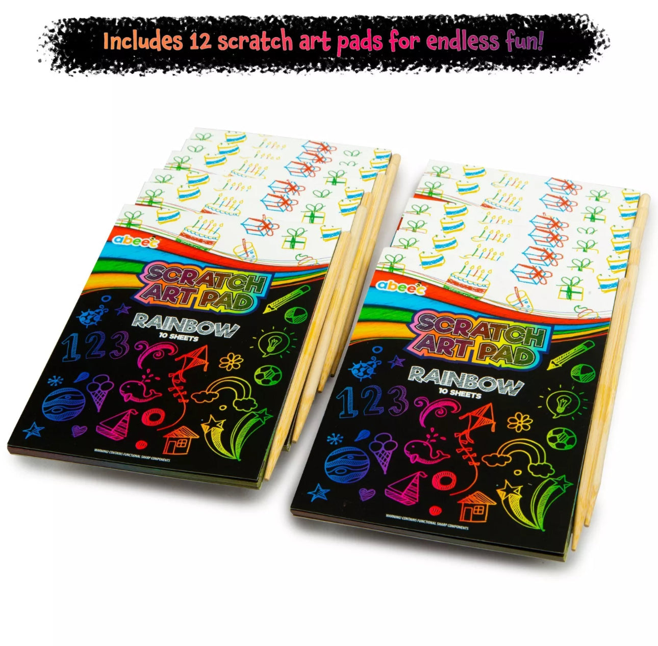 12pk Scratch Art Pads