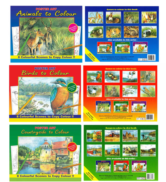 3x Advanced Colouring Books