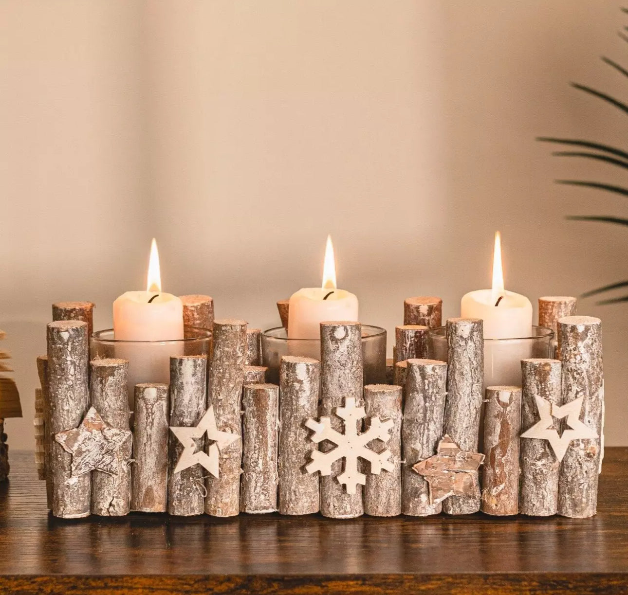 Rustic Wooden Candle Holder