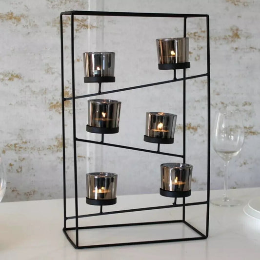 Black Metal Candle Holder Display