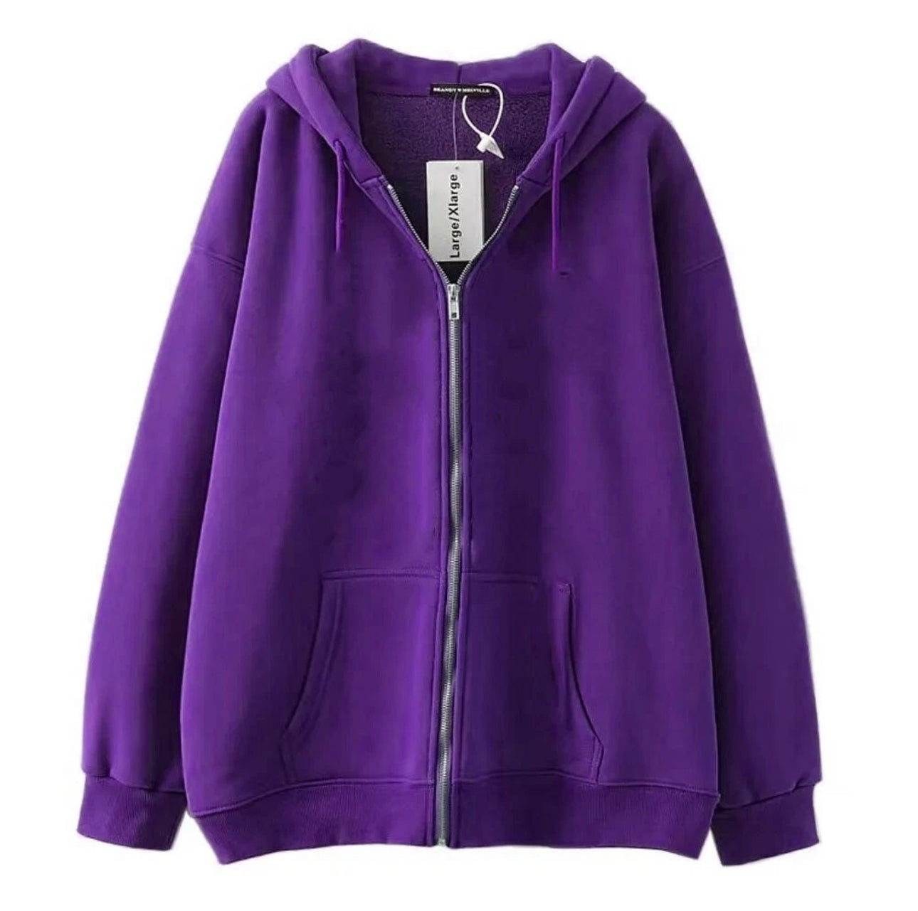Ladies Plain Zip Up Hoodie
