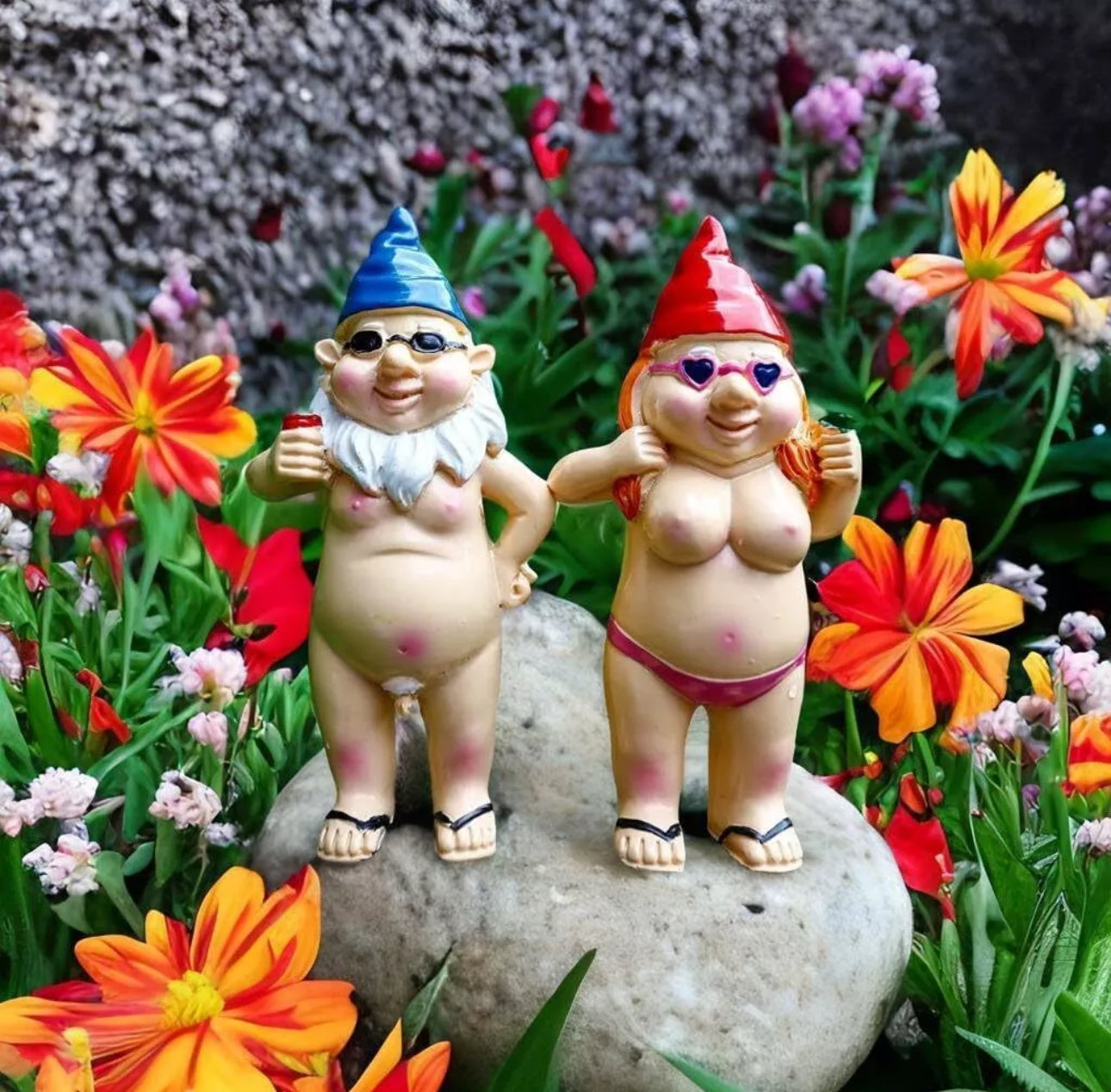 1pair Naughty Nude Garden Gnomes
