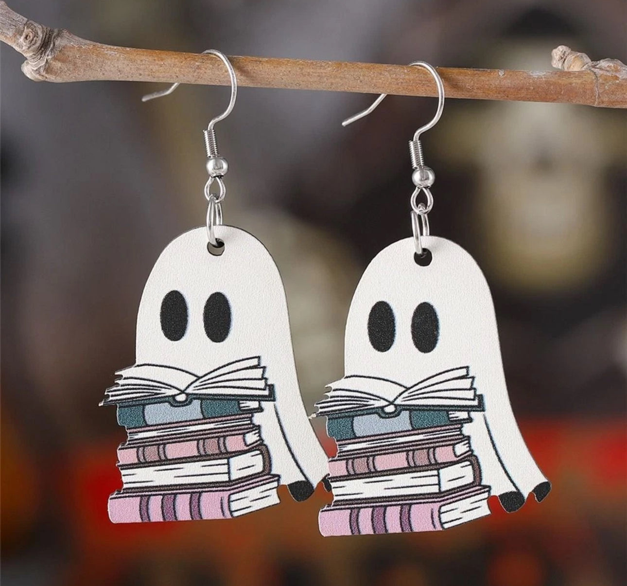 Ghost Book Lover Earrings