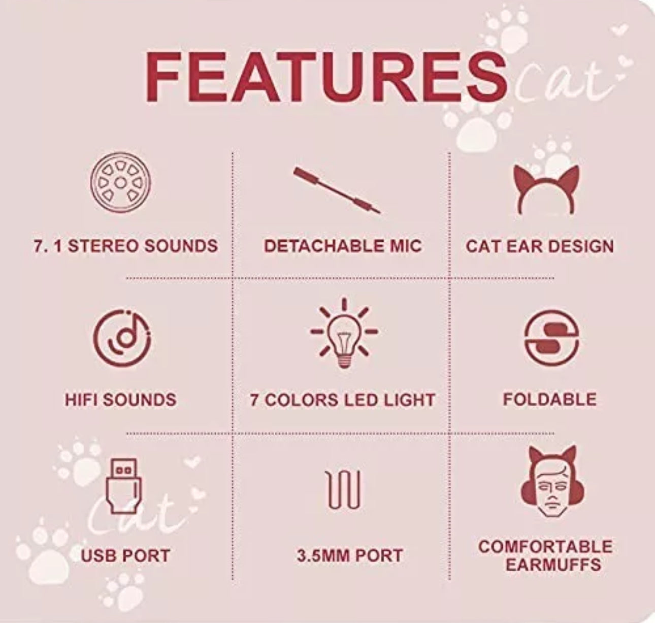 Cat Eared Gaming Headset
