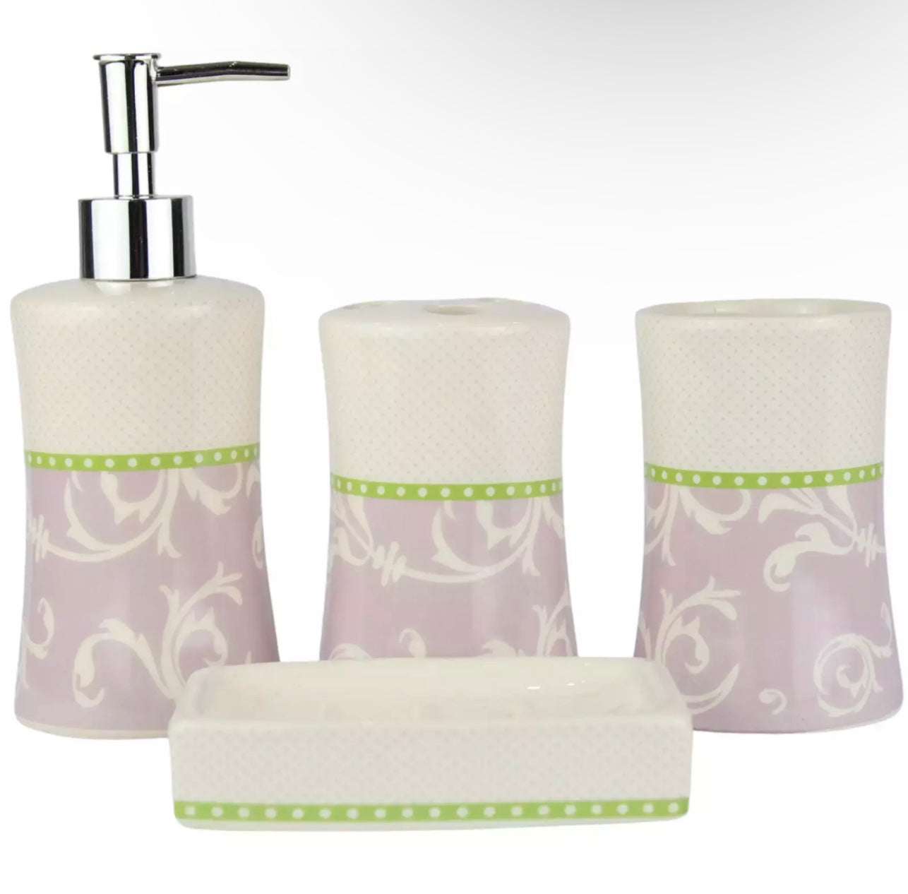 4pc Ceramic Bathroom Accessories