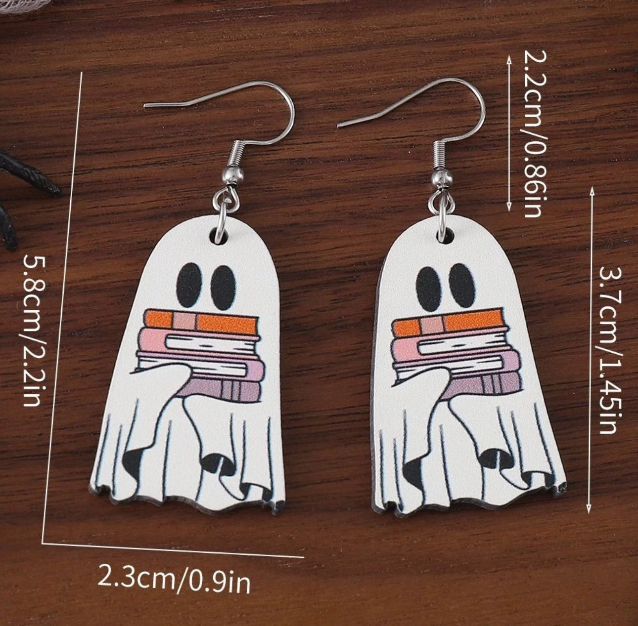 Ghost Book Lover Earrings