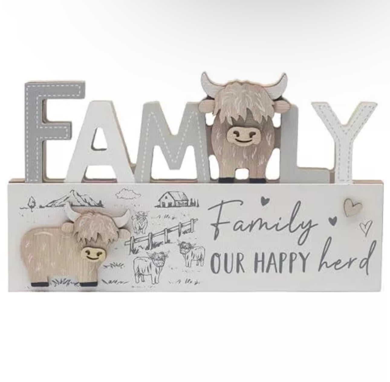 Highland Coo Wooden Plaque