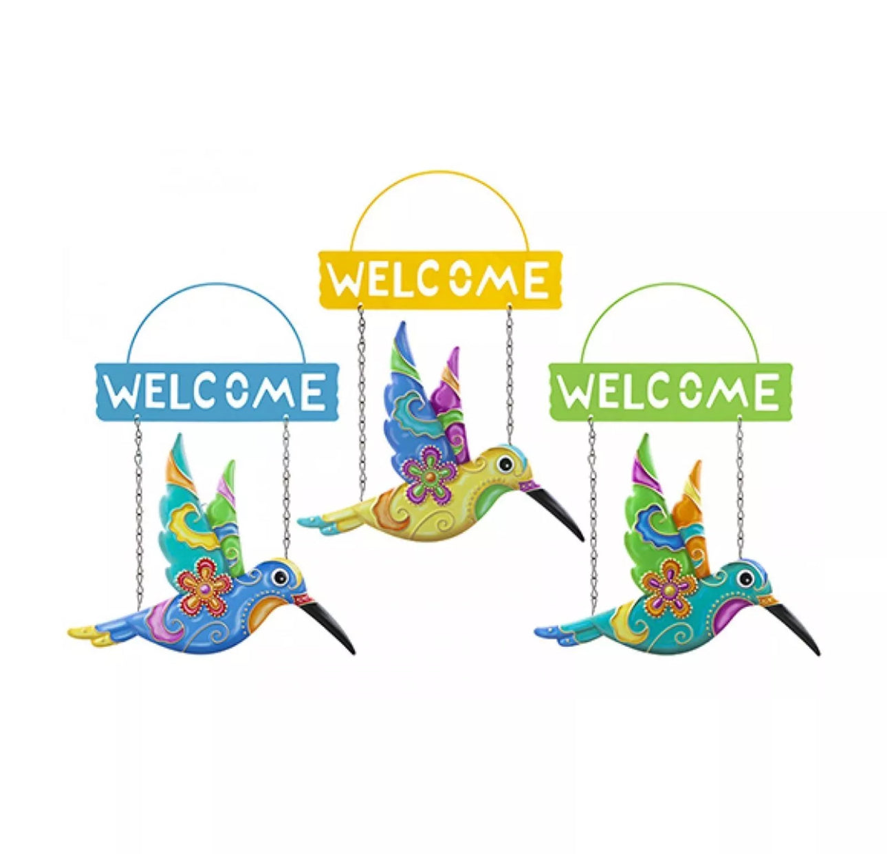 Roots & Shoots Hummingbird Welcome Sign