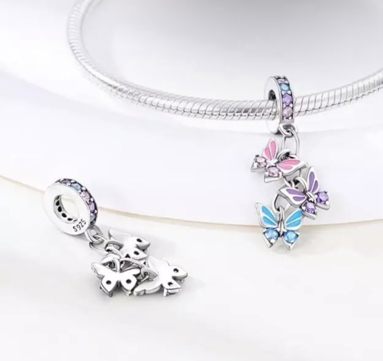 3 Butterflies Dangle Charm