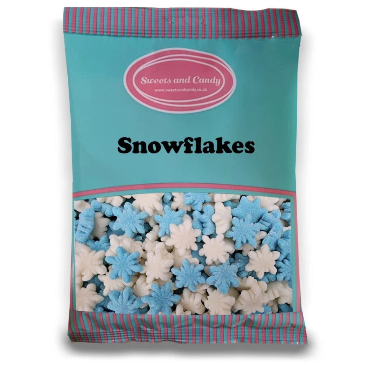 1kg Blue & White Sugared Snowflake Sweets