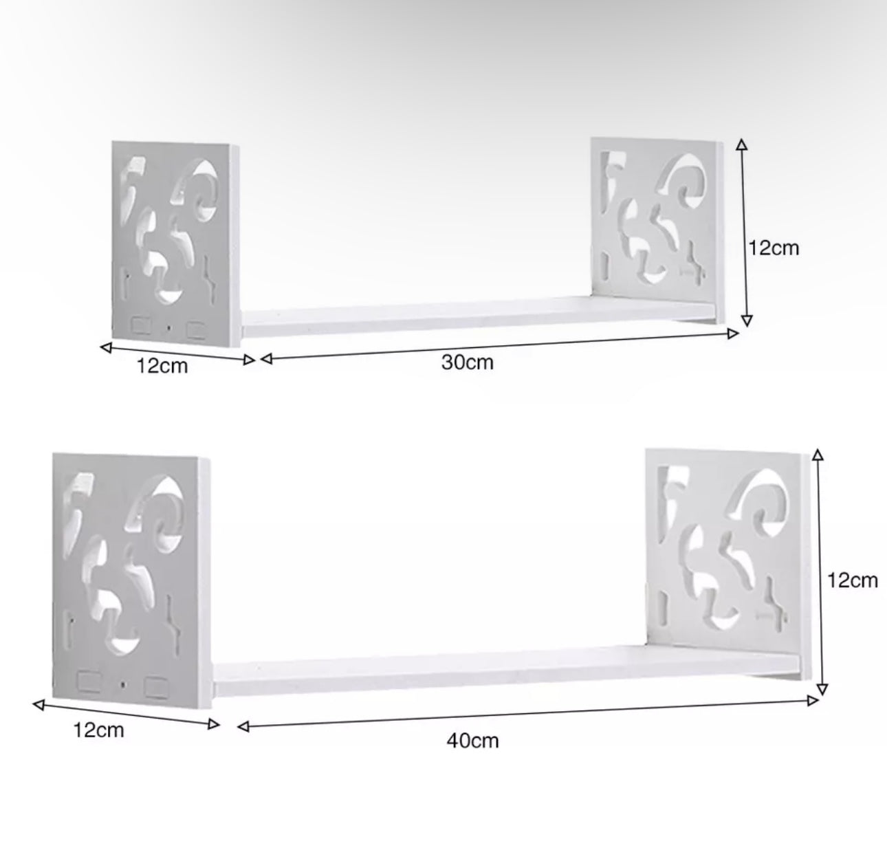 2pcs U-Shaped Floating Wall Shelves