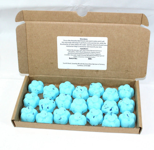 21pc Mini Flower Bath Bombs Blue Dewberry Scented