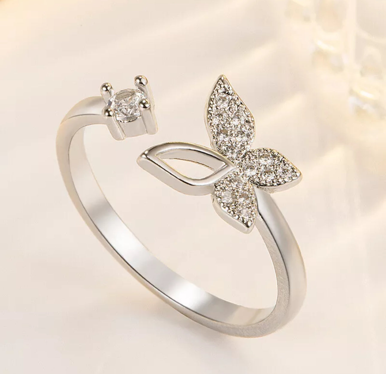 Crystal Butterfly Ring