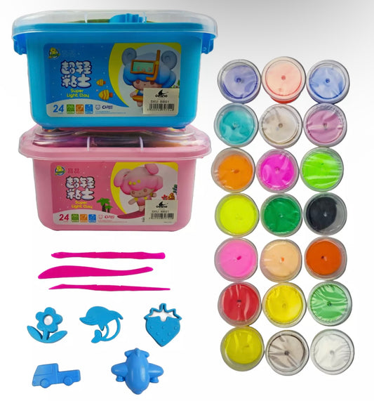 24pk Super Soft Air Dry Modelling Clay Kit