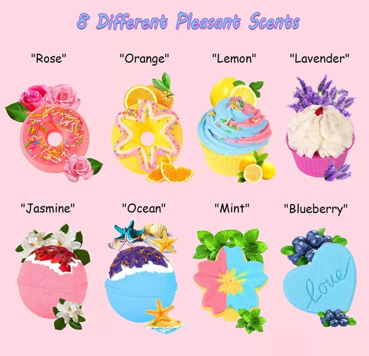 8pc Large Bath Bombs Gift Set