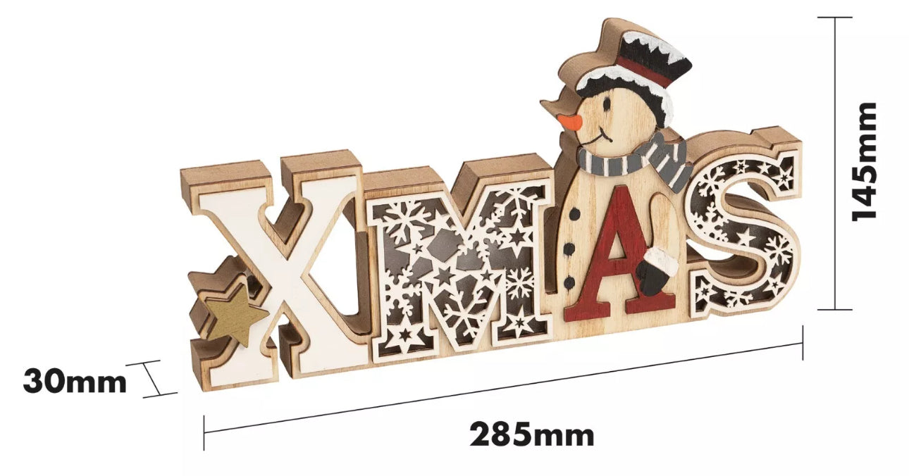 Light Up Wooden Xmas Sign