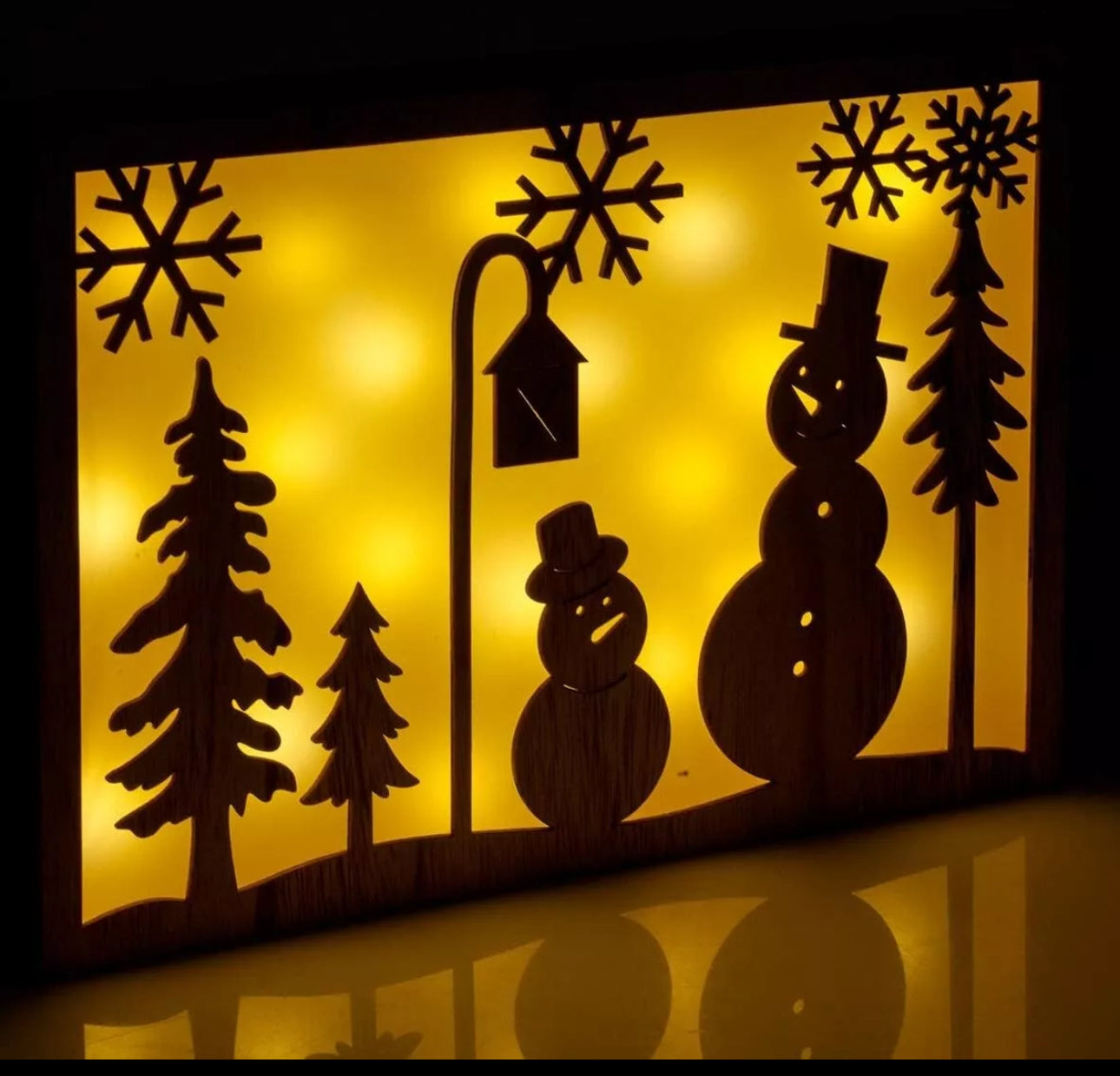 Wooden Light Up Festive Scene
