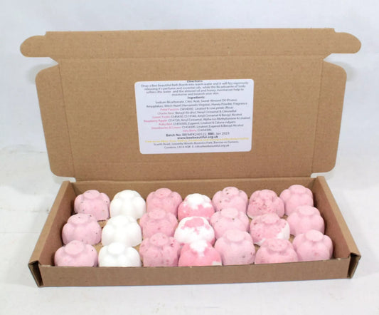21pc Mini Pink Flower Bath Bombs