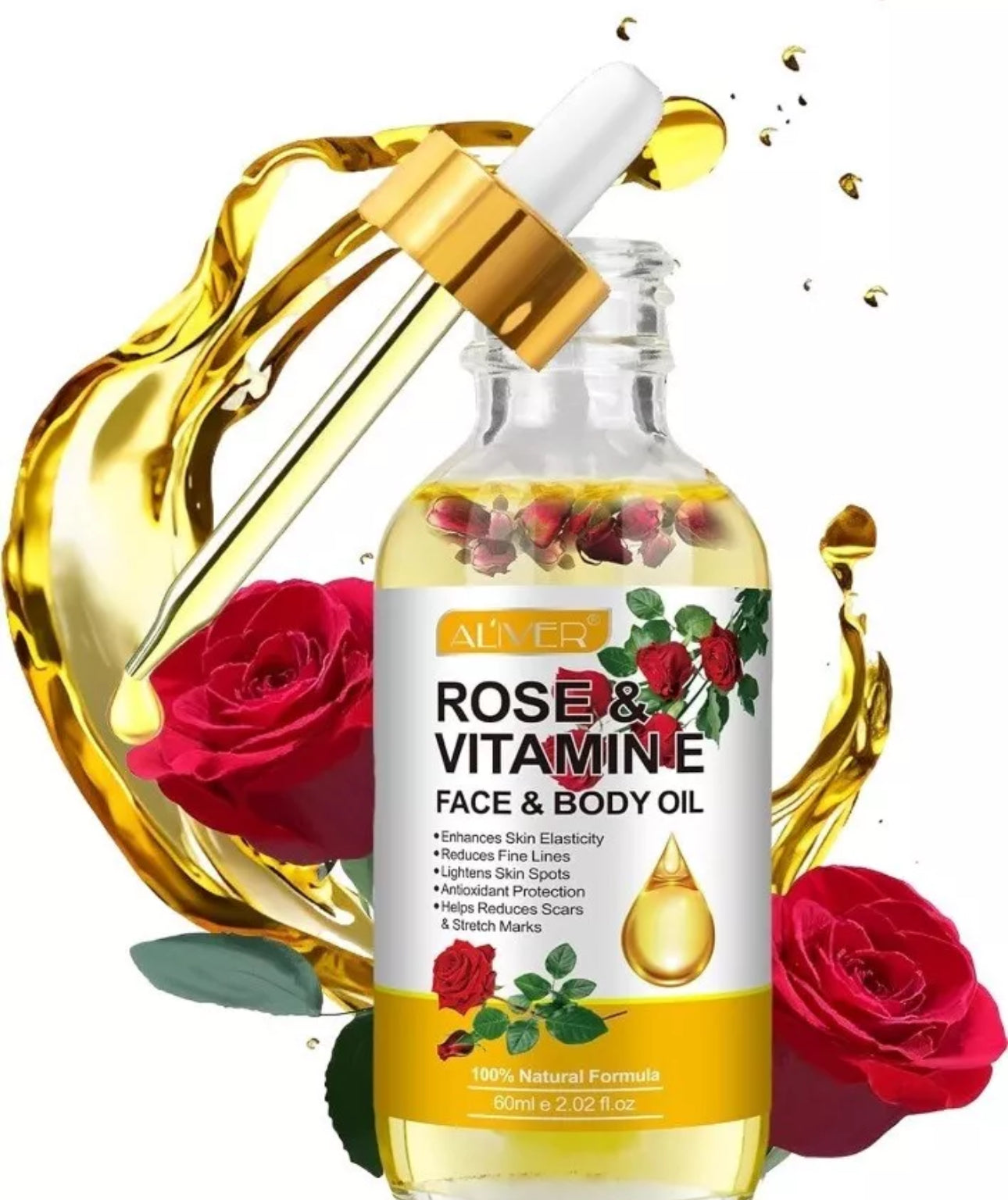 60ml Rose & Vitamin E Face and Body Oil