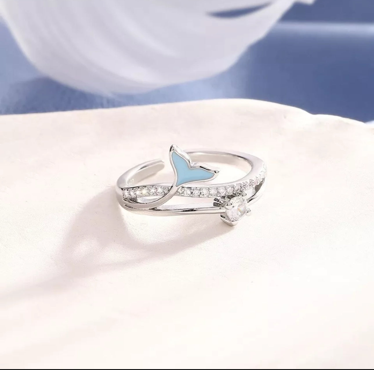 Adjustable Mermaid Tail Crystal Ring