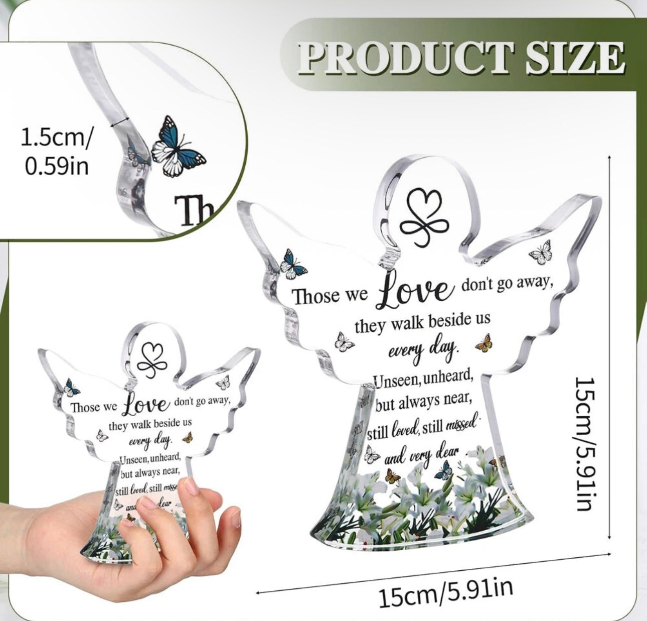 Acrylic Angel Memorial Plaque