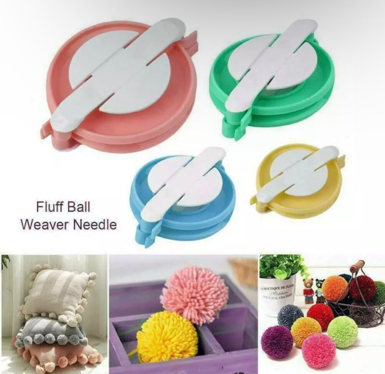 4pc Plastic Pom-Pom Maker Kit