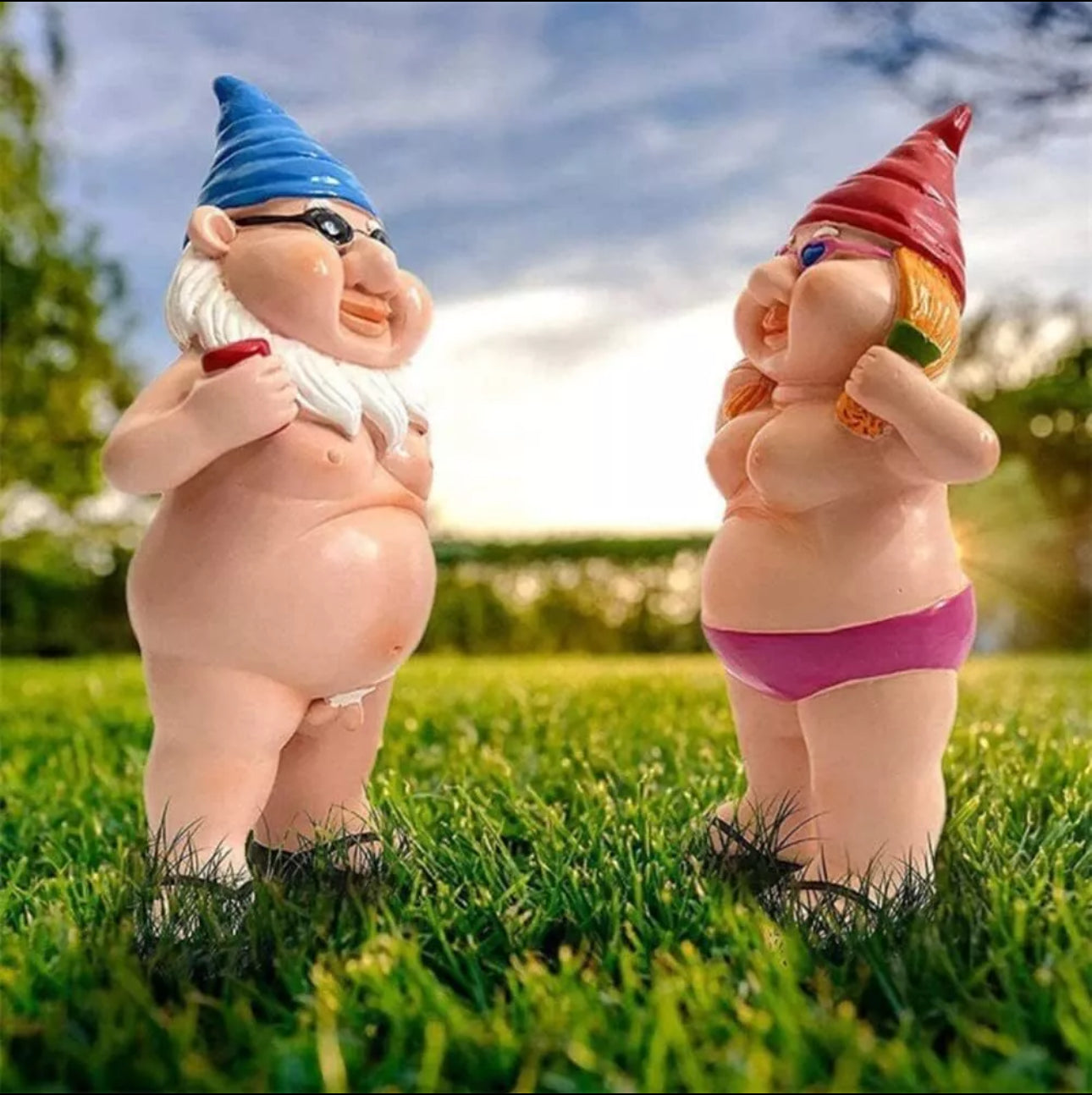 1pair Naughty Nude Garden Gnomes