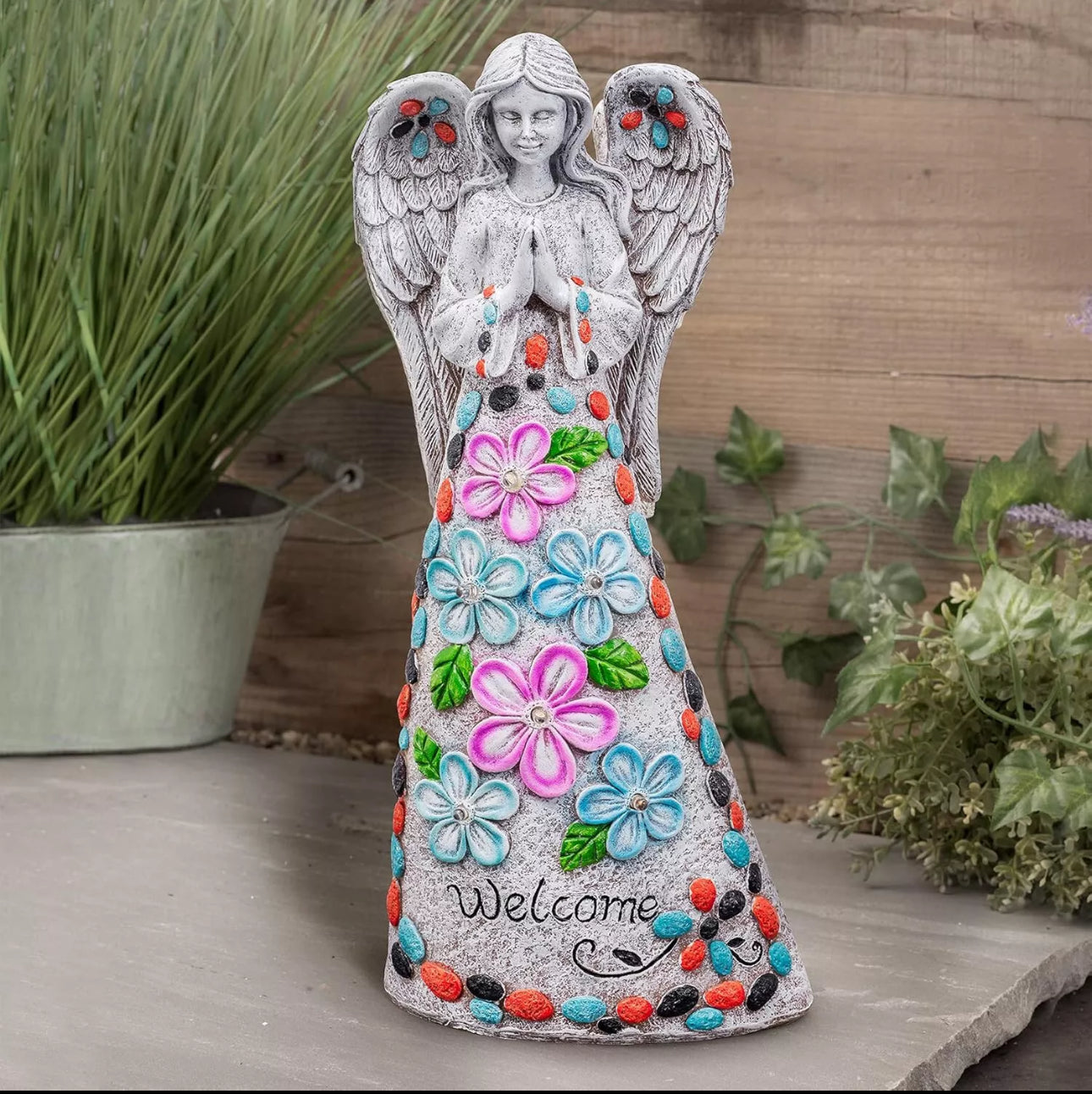 Solar Flower Angel Statue