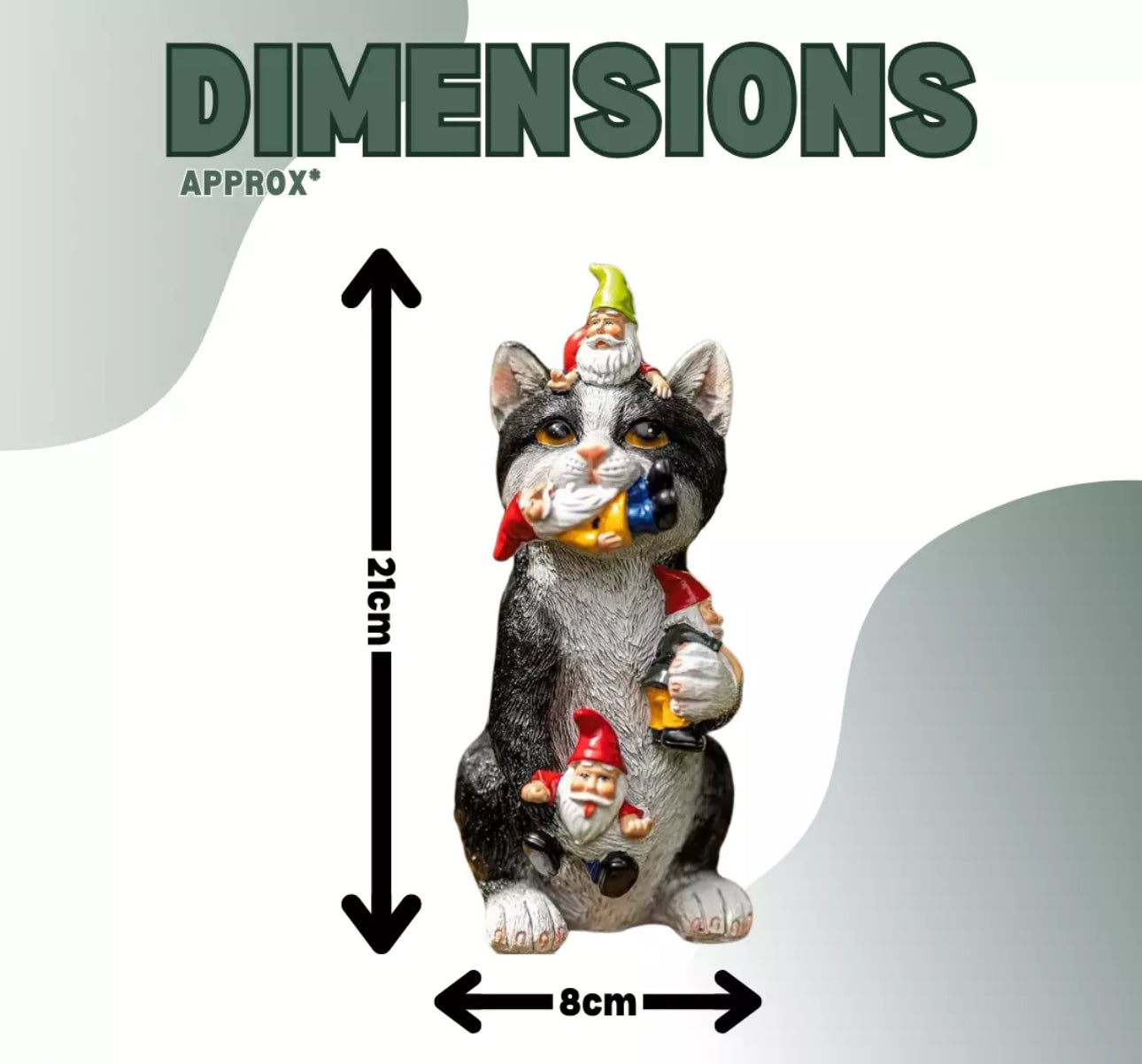 Gnome Eating Cat Statue