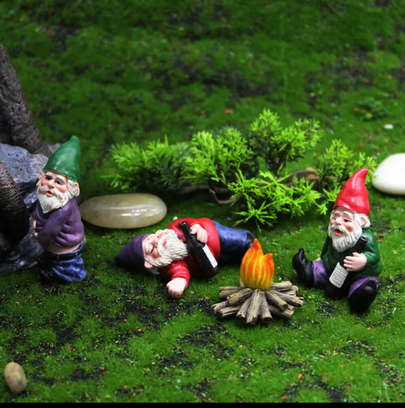 Fairy Garden Drunk Gnomes 4pc Set