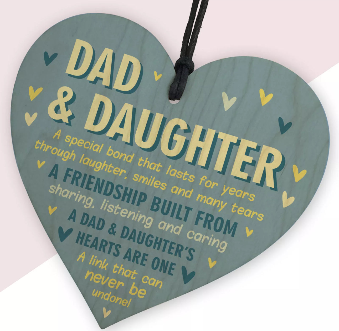 Dad & Daughter Wooden Heart