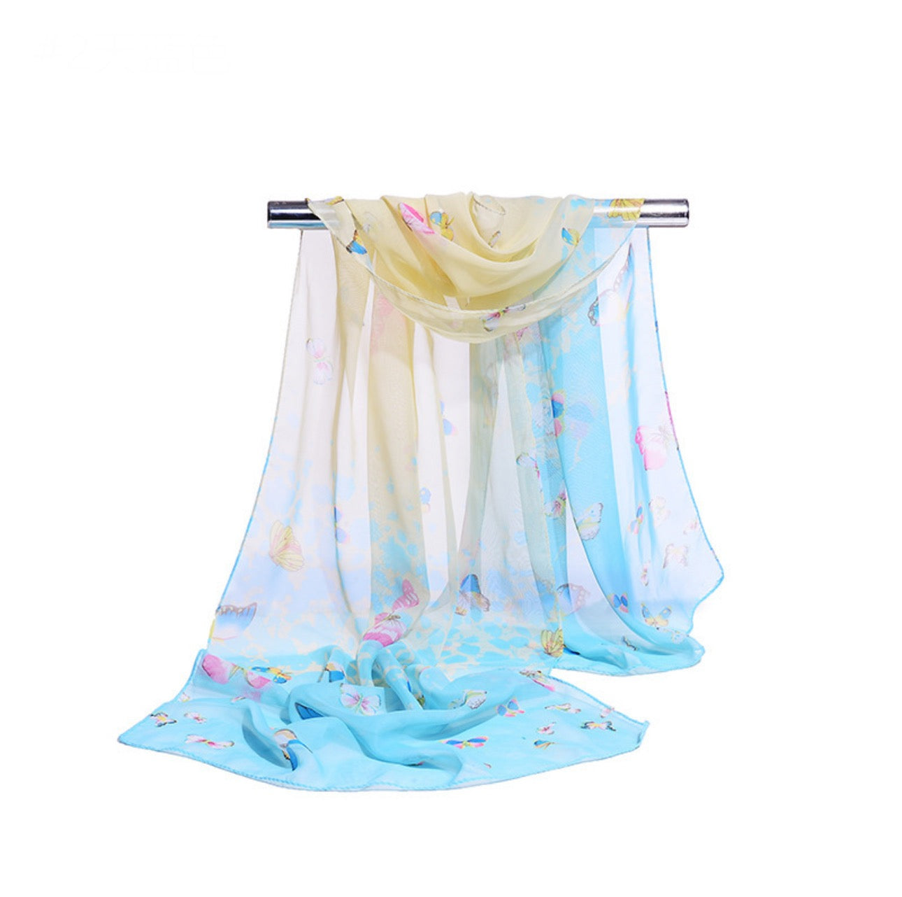 Ladies Butterfly Print Chiffon Scarf