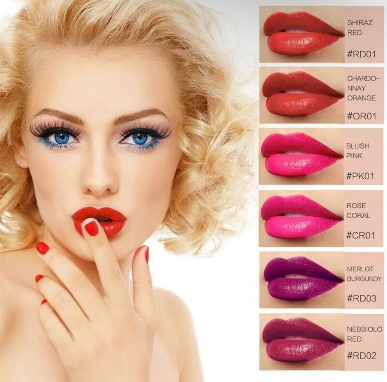 6pc Wine Lip Tint Gloss