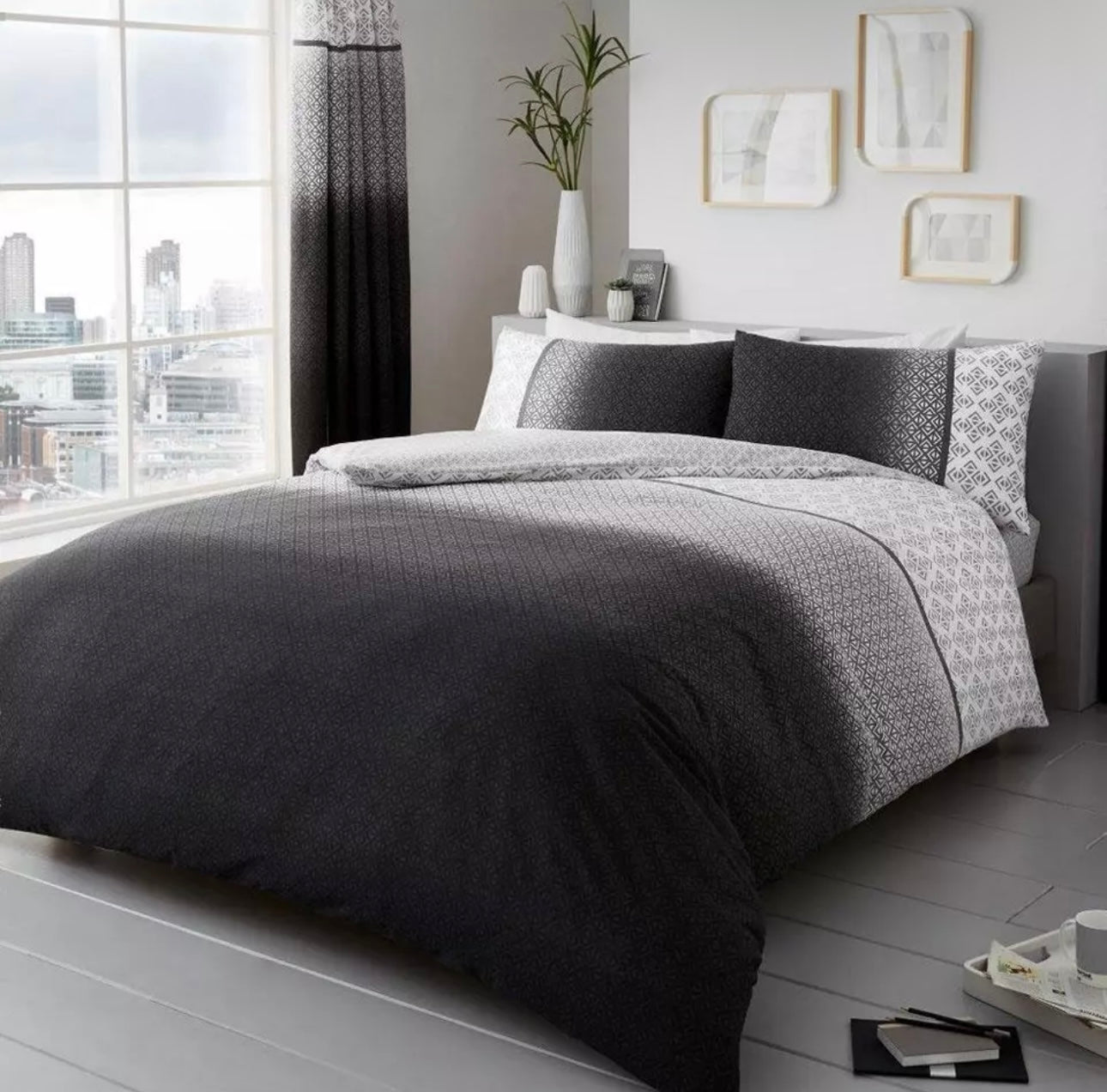 Geometric Ombré Duvet Set