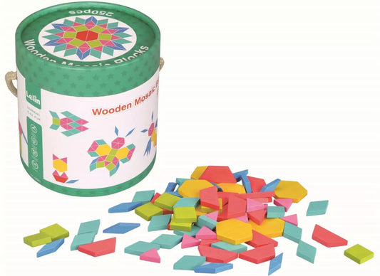 250pcs Wooden Mosaic Blocks