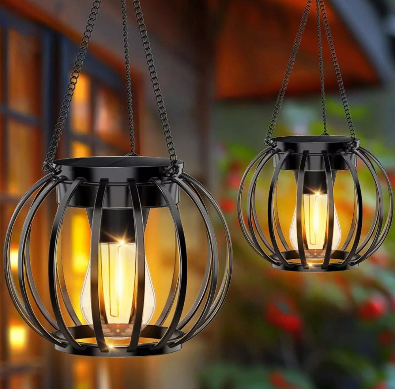 2pc Round Solar Lights