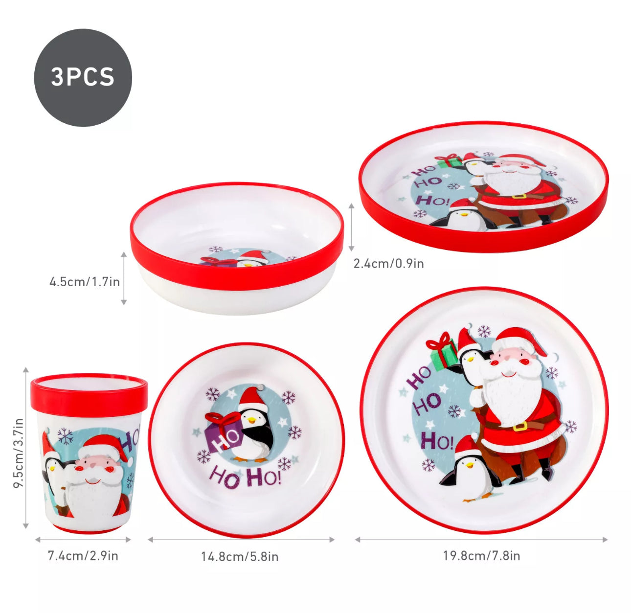6pcs Christmas Toddler Dinnerware Set