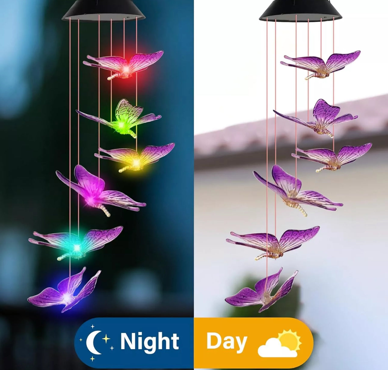 Solar Colour Changing Butterfly Wind Chime