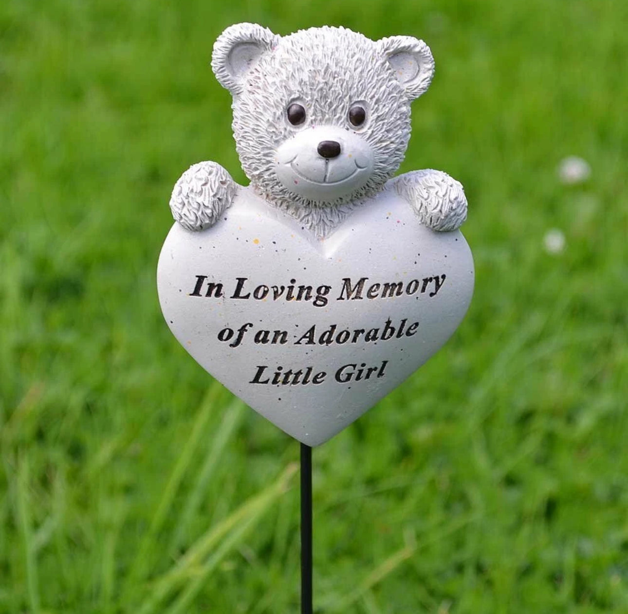 Teddy Bear Heart Memorial Stake