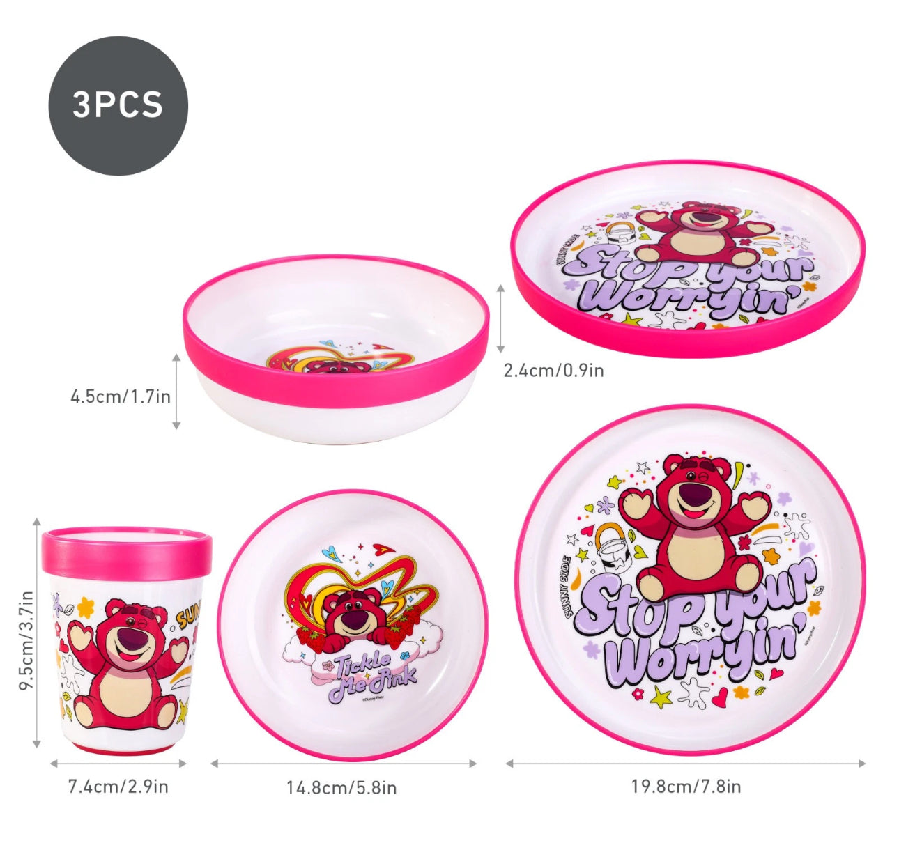3pcs Hug Bear Dinnerware Set