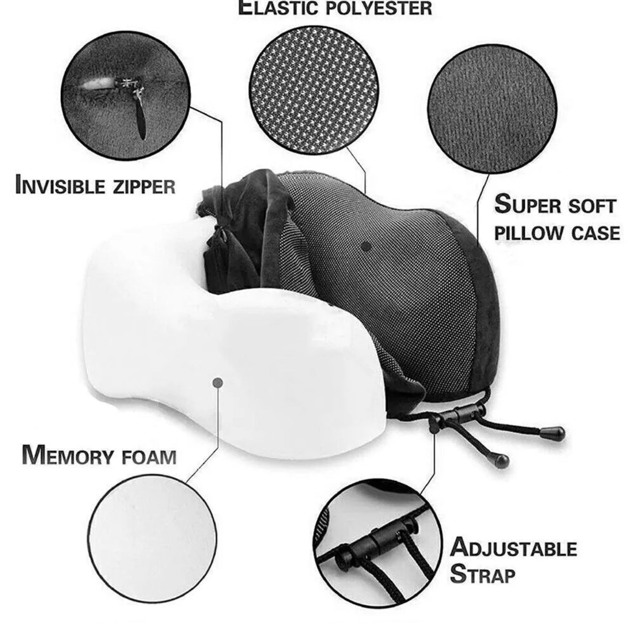 U-Shaped Memory Foam Travel Pillow