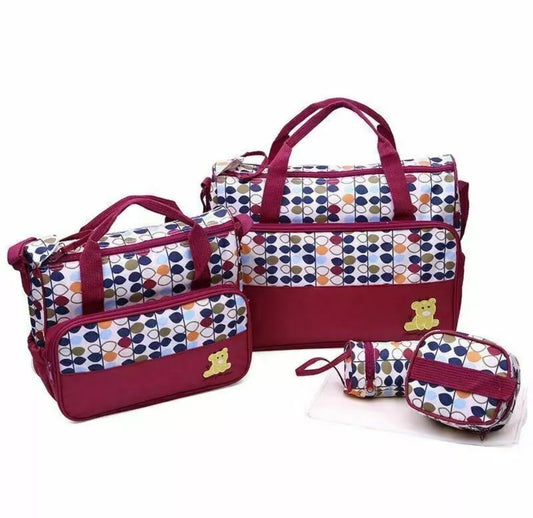 5pc Baby Changing Bag Red
