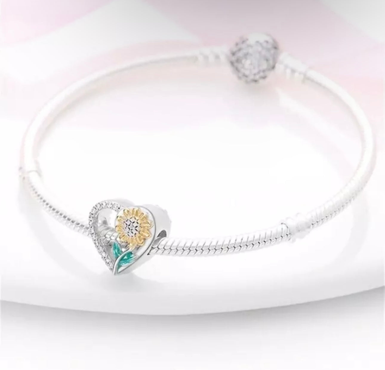 Sunflower Heart Charm