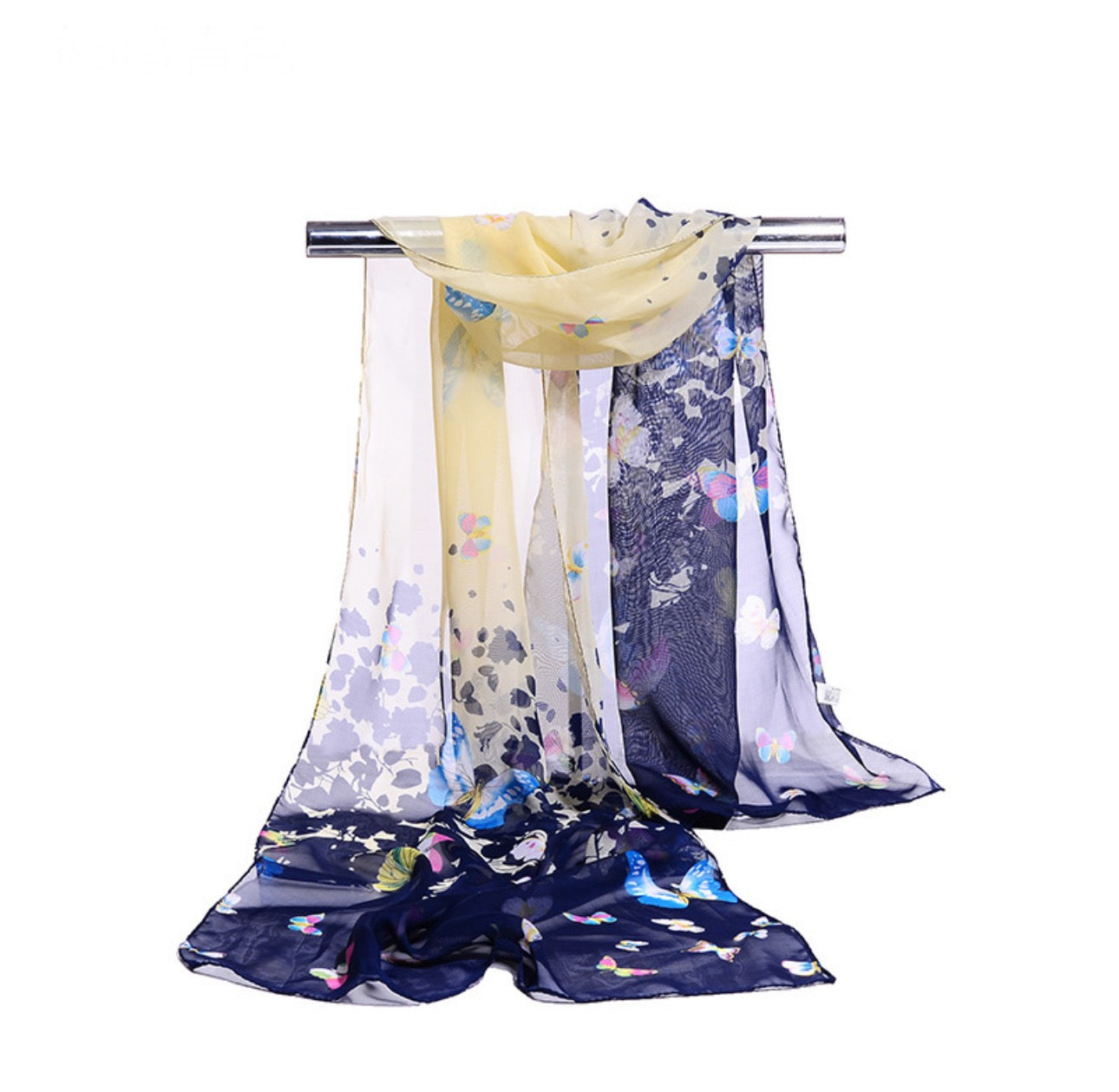 Ladies Butterfly Print Chiffon Scarf