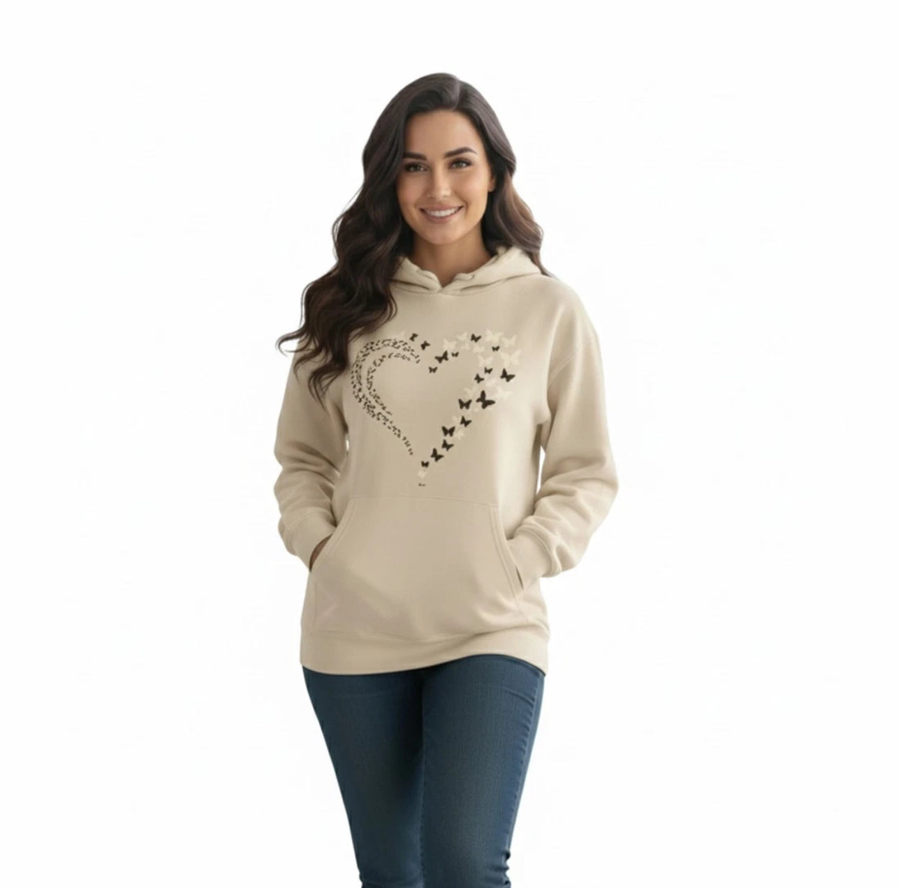 Leopard/Butterfly Heart Print Hoodie